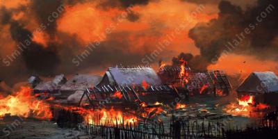 village en feu films